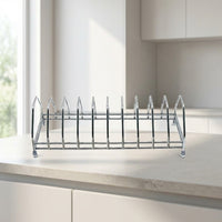 Stainless Steel Dish Rack with Plate, Bowl and Drain Rack, Modern Minimalist Style Countertop Installation Kitchen Sink Organiser