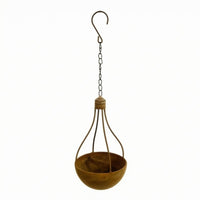 Light Bulb Planter Rusted Finish Overhead Plant Hanger Hook Stylish Decor Piece