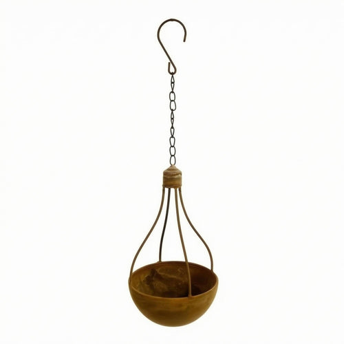 Light Bulb Planter Rusted Finish Overhead Plant Hanger Hook Stylish Decor Piece