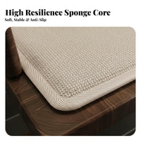 Extra Thick Thickened Sponge Chair Cushion High-Density Foam Filling Solid Wood Chair Cushion Piped Edging for Bay Window, Tea Room, Patio