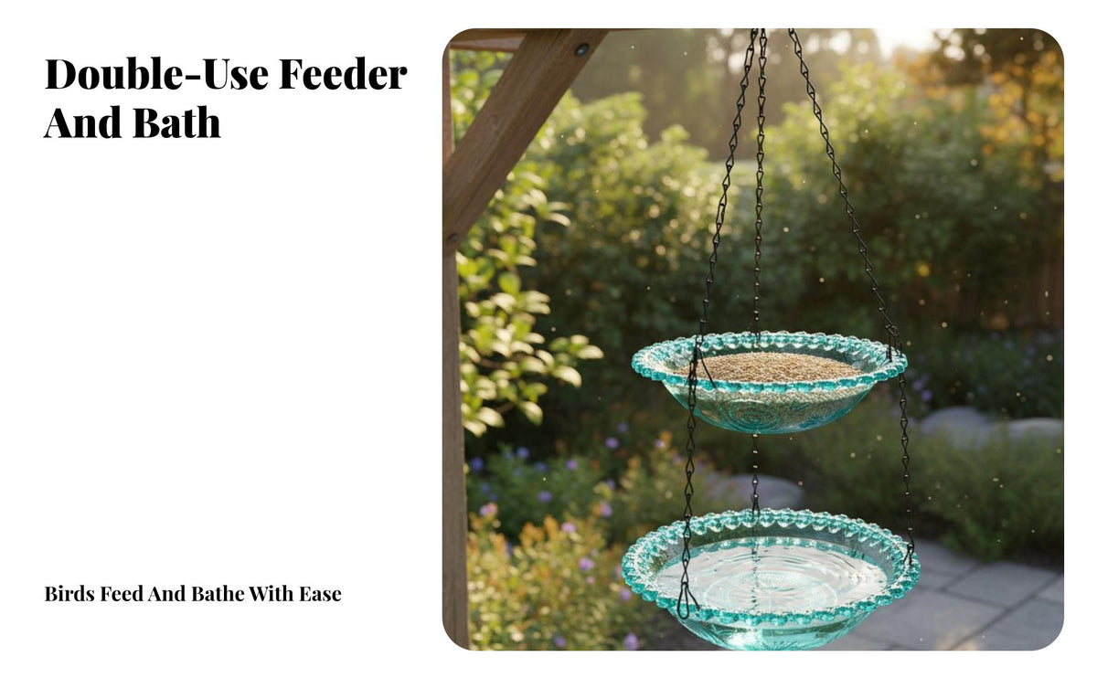 Hanging Avian Feeder Easy to Hang Hanging Avian Bath Garden Accessory Long-Lasting Rust-Resistant Chain for Nature Lovers