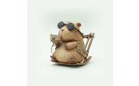 Capybara Figurine with Rocking Chair Mini Capybara Figurine Compact for Students