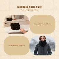 Women's Soft Neck Warmer, Faux Button Scarf, Winter