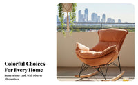 Upholstered Rocking Chair Comfortable Padding Upholstered Rocking Armchair snug Easy Assembly for Seniors, Bedroom, Office