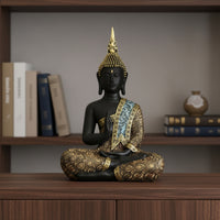 Thai Meditating Buddha Figurine Spiritual Buddha Figurine Resin Decor Ornate for Meditation Corner, Home Altar, Entryway, Living Room