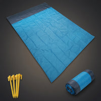 Picnic Blanket and Waterproof Mat for Outdoor Seating, Large Sandproof Beach Blanket with Stakes, Portable Camping Mat for Hiking, Quick Dry