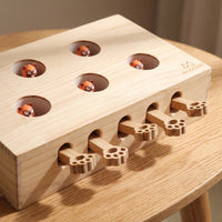 Interactive Wooden Cat Puzzle Toy Cat Puzzle Box Indoor for Kittens, Living Room