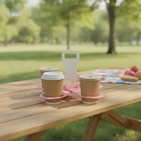 Reusable Drink Carrier with Handle Portable Foldable Drink Carrier Compact Cup Carrier Collapsible for Coffee Runs, Stadium, Festivals