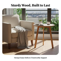 Three-Legged circular table Multi-Purpose Accent Tables Wood Grain Texture