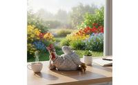 Cock Figure and Hen Statue Cute Chicken Figurine Set Creative Design for Desktop