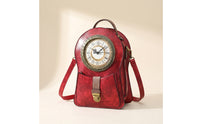Clock Backpack Adjustable Backpack with Clock Face Structured Purse for Women, Teens