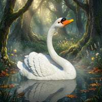 Floating Swan Sculpture Fiberglass Swan Pond Ornament Lightweight Easy to Move