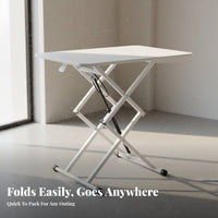 Height-Adjustable Utility Table Foldable Design Portable Furnishing for Students
