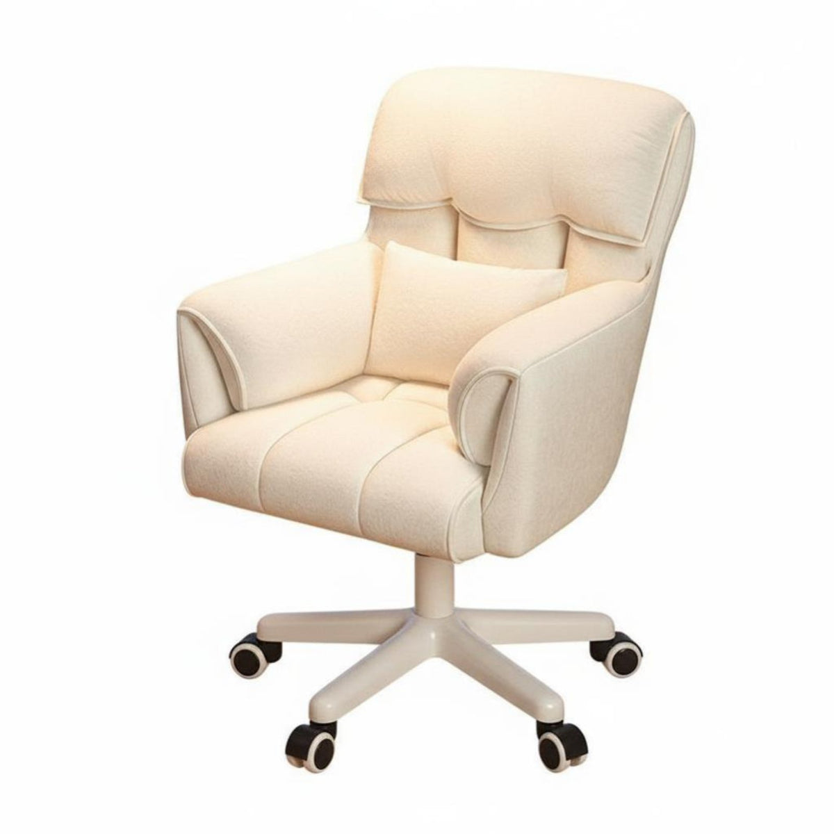 plush Vanity Chair Plush Comfort plush Vanity Seat Curved supportrest Stylish Design for Teens, Students, Bedroom, Small Spaces