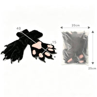 Cosplay Paw Gloves Clawed Paw Gloves with Claws Textured Pile Soft Animal Paws for Furries, Conventions