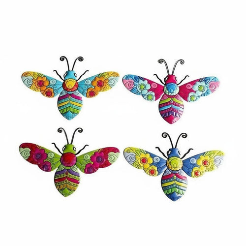 4 Pieces Iron Bee Wall Hanging Nature Inspired Design Metal Bee Wall Decor