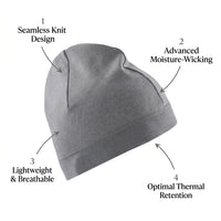 Beanie Hat for Men Polyester Fiber Running Cap for Skiing and Outdoor Activities, Seamless Knit Design for Comfort, Foldable Moisture Wicking