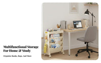 Under-Desk Book Trolley Multi-Functional 2-Tier Rolling Organizer Large Capacity