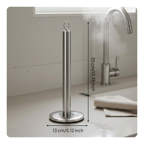 Stainless Steel Paper Towel Stand Weighted Base Household Organizer