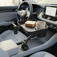 Car Food Tray with Phone Holder Multifunctional Organizer Multi-Functional for Commuters, Long-Distance Drivers