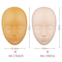 5D Embroidery Practice Fake Skin Full Face Practice Skin with Eyebrow Eye Lip Modules