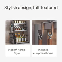 2-Tier Kitchen Organizer with Knife Holder, Nordic Style