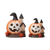 Halloween Pumpkin Resin Figurine for Tabletop Decor
