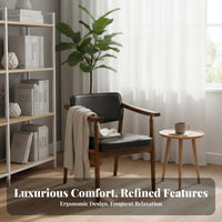 Upholstered Wooden Dining Chair Nordic Design Armchair Solid Wood Wood Frame Minimalist Aesthetic for Study, Meeting Room