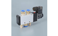 2-Position 5-Way Solenoid Valve 24V DC Pneumatic Solenoid Valve Aluminum Alloy Threaded for Technicians, Automation Systems