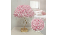 Decorative Rose Lamp with Crystal Beads Ambient Rose Lamp Gold-Tone Corded for Girls, Vanity
