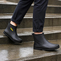 Men's Waterproof Non-Slip Mid-Calf Rain Boots for Work and Delivery