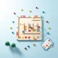 Reasoning Training Color Matching Race Game Made of Wood Educational Toy for Children, Preschoolers