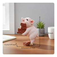 Wheelbarrow Pig Ornament Creative Gift Home Decoration Car Decor for Garden