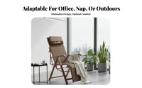 Weightless Recline Chair Adjustable Recline Folding Recliner Lies Flat for Homeowners