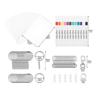 87 Pieces Shrink Paper Keychain Kit Easy to Use Shrinky Plastic Sheets
