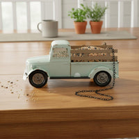 Metal Pickup Truck Feeder Slatted Vintage Truck Bird Feeder Decorative