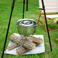 Camping Cookware Set Stainless Steel Camping Pots and Pans Space-Efficient-Saving Cookware with Lids for Campers, Backpackers, Picnics