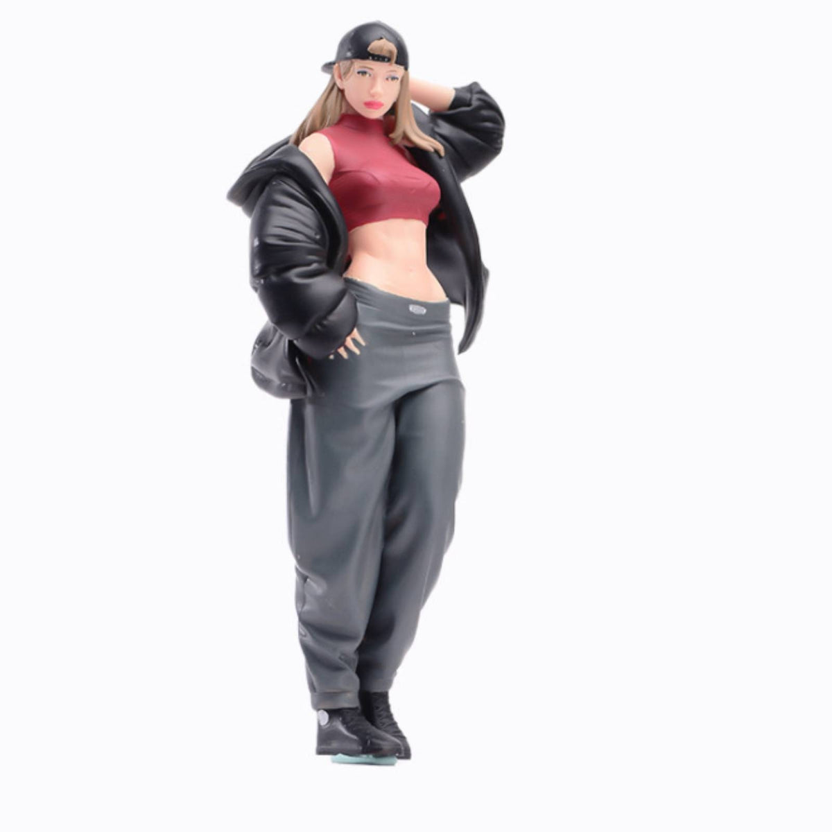 miniature Streetwear Woman Figurine Detailed Face Resin Figurine Casual Collectible Model