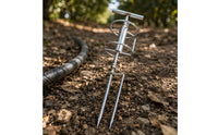 T-Shaped Handle Agricultural Hose Guide Metal Hose Guide Silver Finish Pointed Spike for Spraying Work