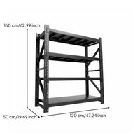 Multi-Layer Storage Rack Construction Heavy Duty Steel Shelf Easy Assembly Heavy Duty Metal Shelving for Balcony, Warehouse, Basement