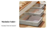 Flat Rolling Container With casters Underbed Box on Casters particlesprotective for Closet