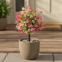 Faux Flower Ground Stake Weatherproof Garden Flower Pick Weather Friendly Outdoor Decoration for Yard, Porch