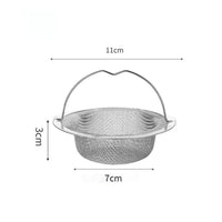 Kitchen Sink Drain Strainer Silver Stainless Steel Drain Basket Rustproof