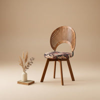 Rotating Shell Chair Curved Retro Home Furniture Upholstered Seat for Cafe