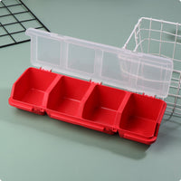 Small Parts Organizer Snap Closure Divided Storage Box Secure Latch for Garage
