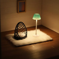 Miniature Living Room Set Hollow Design Dollhouse Chair and Lamp Set