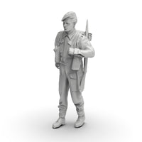 1/72二战英军士兵1/64白模1/35小摆件微缩素体微型兵人3D打印模型