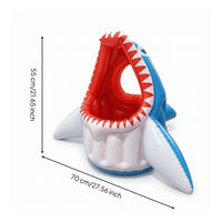 Freestanding Shark Pool Game Long-Lasting Inflatable Shark Target Portable Inflatable Toss Game with Balls Ready-to-Play for Backyard