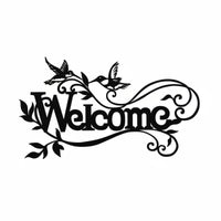 Iron Welcome Sign Cut Front Door Welcome Decor Indoor Outdoor Use Front Door Hanger for Entryway, Porch, Patio