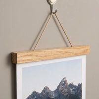 Magnetic Poster Hanger Wooden Poster Frame Wall Mount Holder For Renters With String